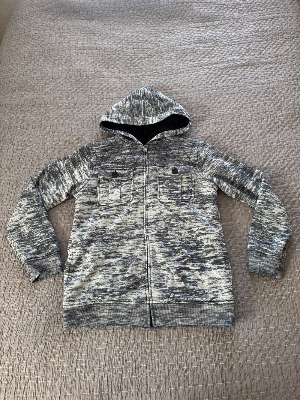 Helix Fleece Lined Zip Up Hoodie Sweatshirt